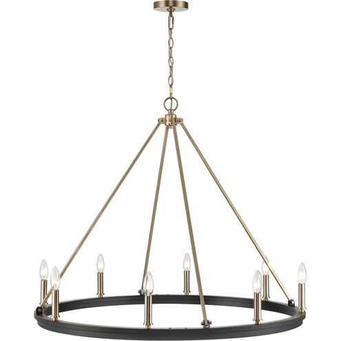 Carruth 8 Light 36 inch Matte Black/Modern Gold Chandelier Ceiling Light